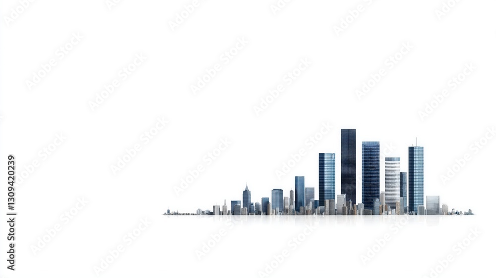 Fototapeta premium Minimalist Modern City Skyline Vector