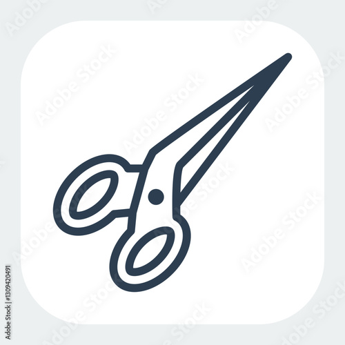 scissor icon in black line style