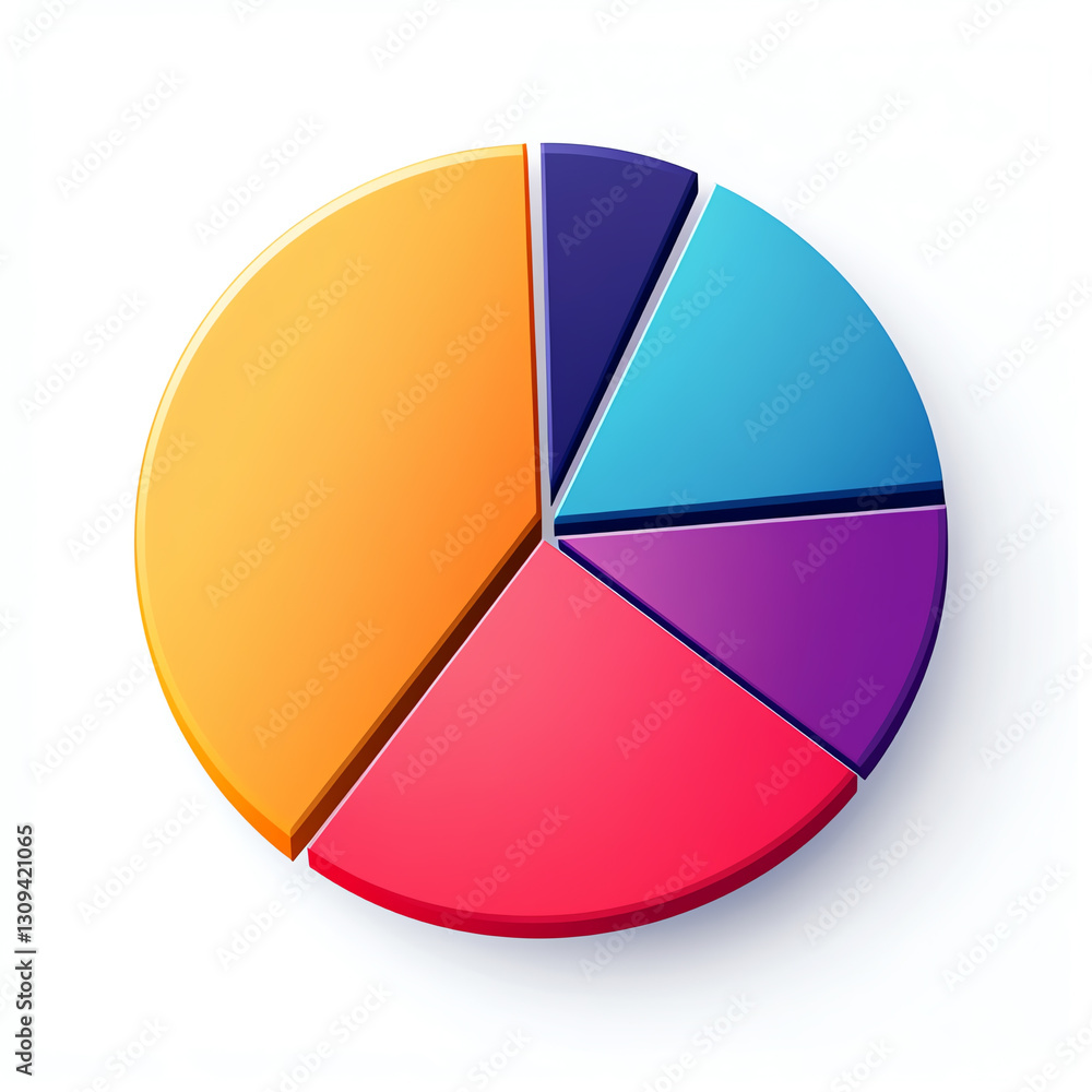 A colorful pie chart visually representing data segments in a modern design, ideal for presentations, reports, and analytics to showcase statistical insights effectively. A colorful pie chart visually representing data segments in a modern design, ideal for presentations, reports, and analytics to showcase statistical insights effectively.
