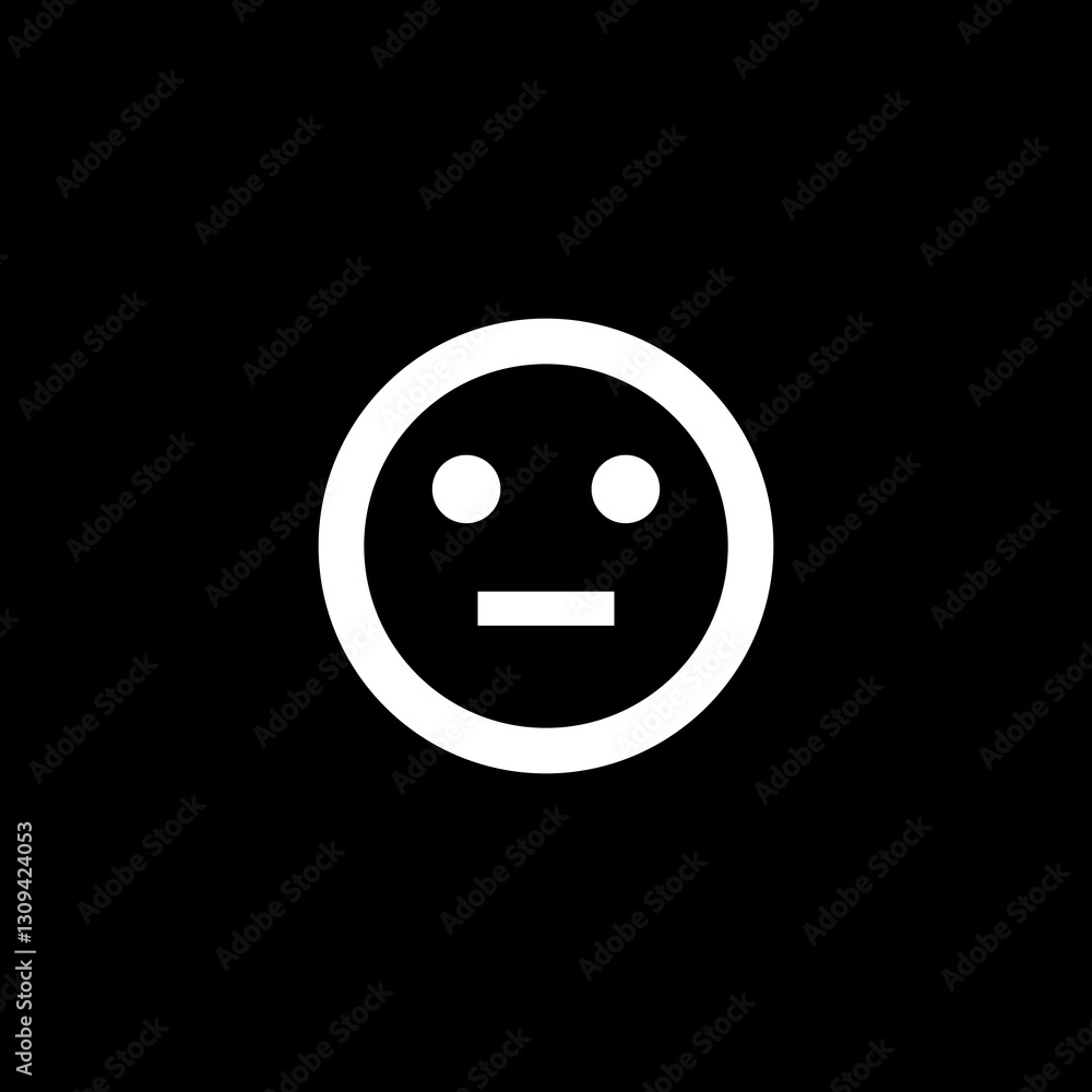 Fototapeta premium Neutral Emoji Icon 