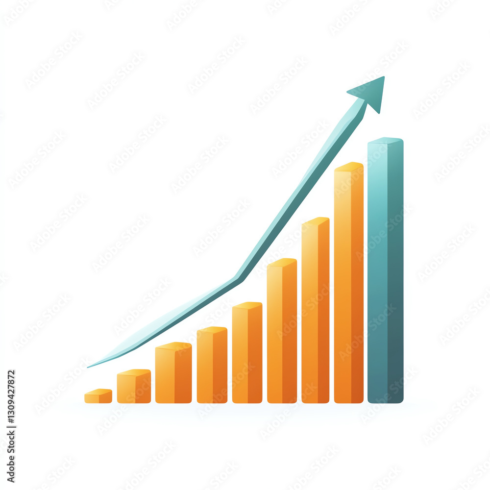 A dynamic graph showing growth and improvement in business metrics. The increasing bars and arrow symbolize upward progress and success in financial strategies. A dynamic graph showing growth and improvement in business metrics. The increasing bars and arrow symbolize upward progress and success in financial strategies.