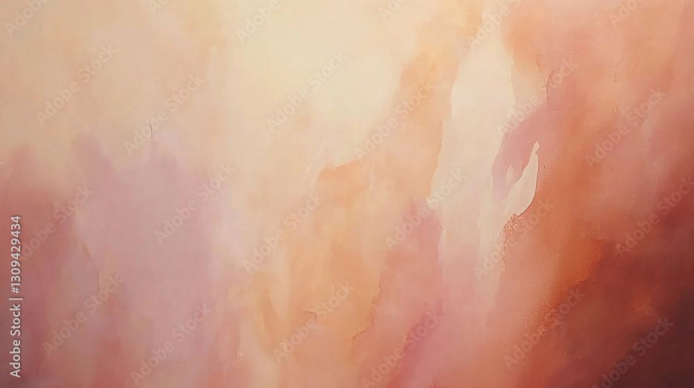 Fototapeta premium Abstract pastel painting featuring soft hues of pink and peach, creating a serene atmosphere