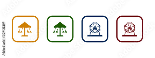 carousel icon vector illustration. carousel icon in different color design.