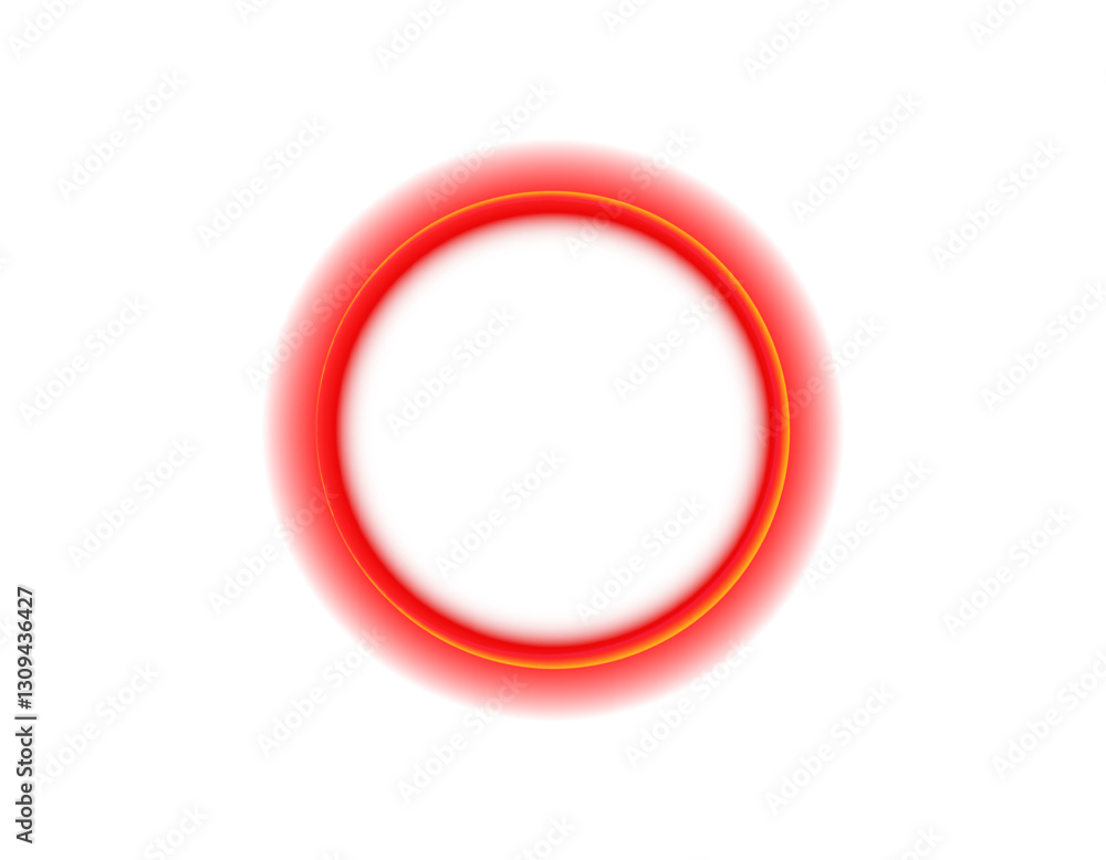 A vibrant red circle emits a glowing halo on a white backdrop, creating a striking visual effect. A vibrant red circle emits a glowing halo on a white backdrop, creating a striking visual effect.