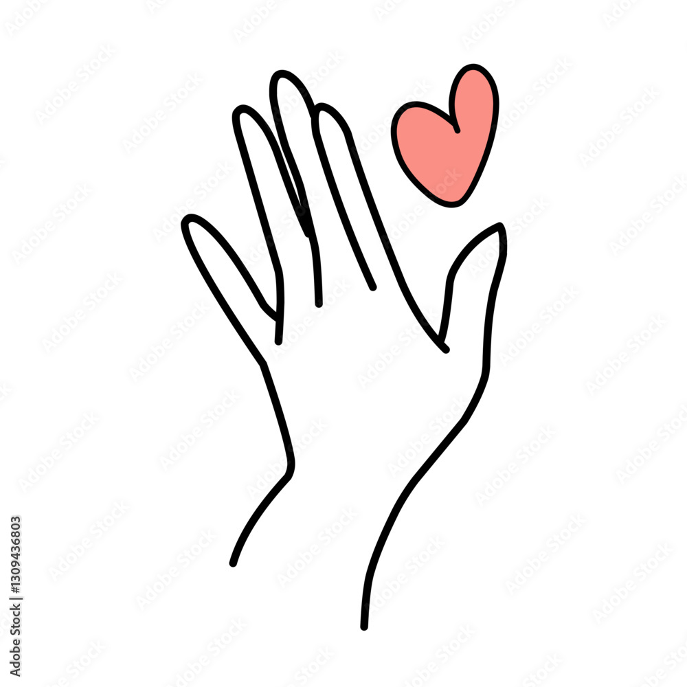 Obraz premium hands with red hearts