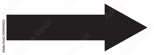 Long straight arrow icon. Long arrow icon pointing right. Black long arrow icon. Long arrow vector icon. Black long arrow isolated on a white background.