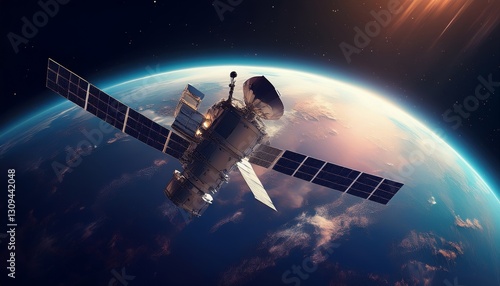 Wallpaper Mural Geostationary orbit satellite above the Earth, 3D render Torontodigital.ca