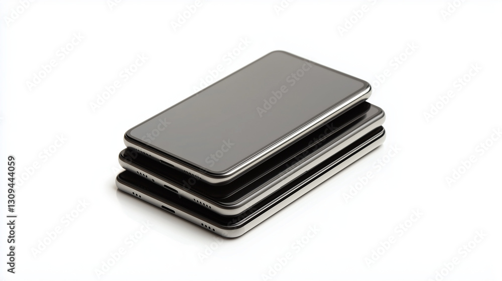 A modern smartphone with an empty display is placed on a white background, ready for your content. A modern smartphone with an empty display is placed on a white background, ready for your content.
