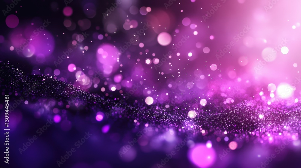 A mesmerizing blend of deep purple with radiant pinks forms a layered, shimmering backdrop. Multiple layers of glitter add a twinkling, starlit effect for an enchanting visual experience A mesmerizing blend of deep purple with radiant pinks forms a layered, shimmering backdrop. Multiple layers of glitter add a twinkling, starlit effect for an enchanting visual experience