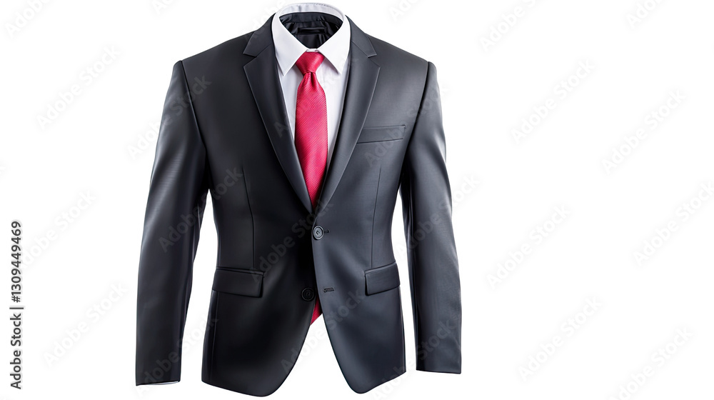 A man wearing a black suit and a red tie A man wearing a black suit and a red tie