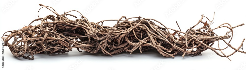 Dried vine twigs arranged on a white isolate background. Dried vine twigs arranged on a white isolate background.