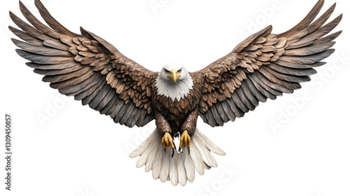 A large eagle with its wings spread out in the air