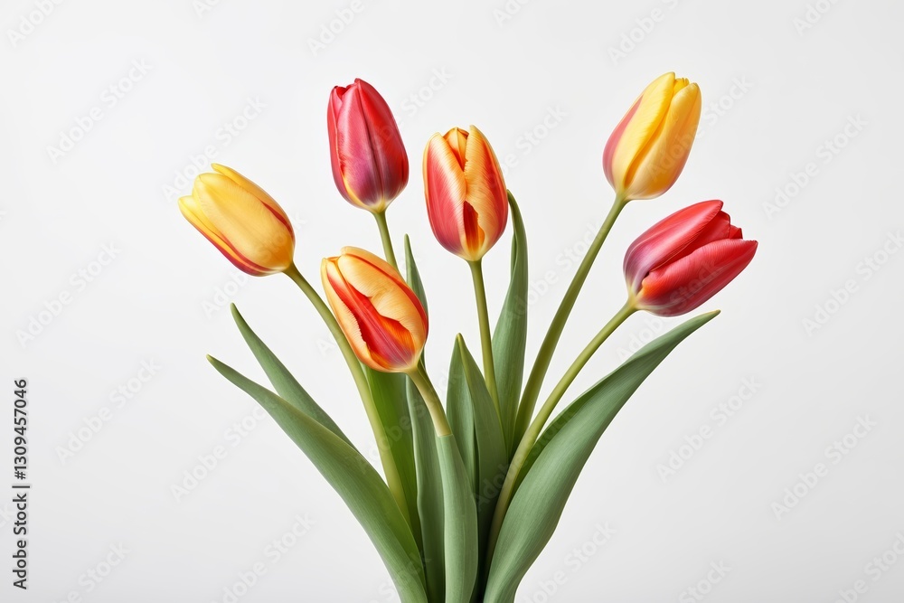 Fototapeta premium there are many different colored tulips in a vase on a table