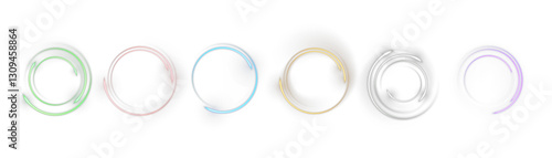 PNG circle with neon line creating a circular frame and round portal. An abstract background featuring a glowing ring with a radiant twirl and smooth curve. Glare vector effect with light astral beam 