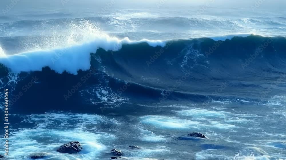 Ocean Waves Crashing Against the Shore: A Dramatic Seascape Ocean Waves Crashing Against the Shore: A Dramatic Seascape