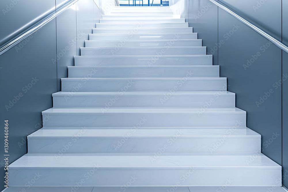 Fototapeta premium Modern White Staircase Interior Design Illustration