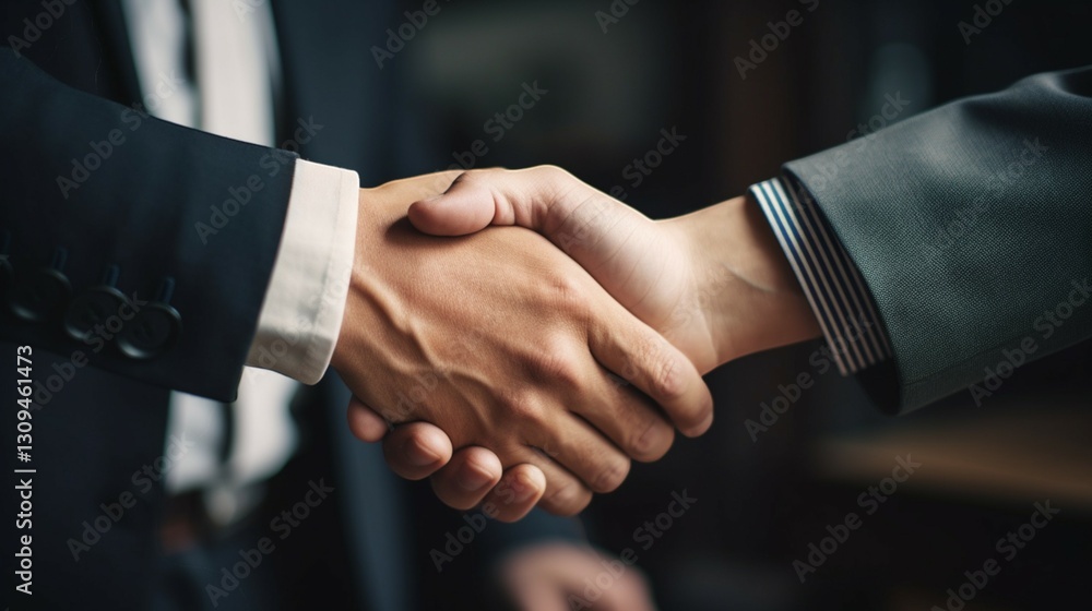 Close-up handshake in a negotiation setting symbo