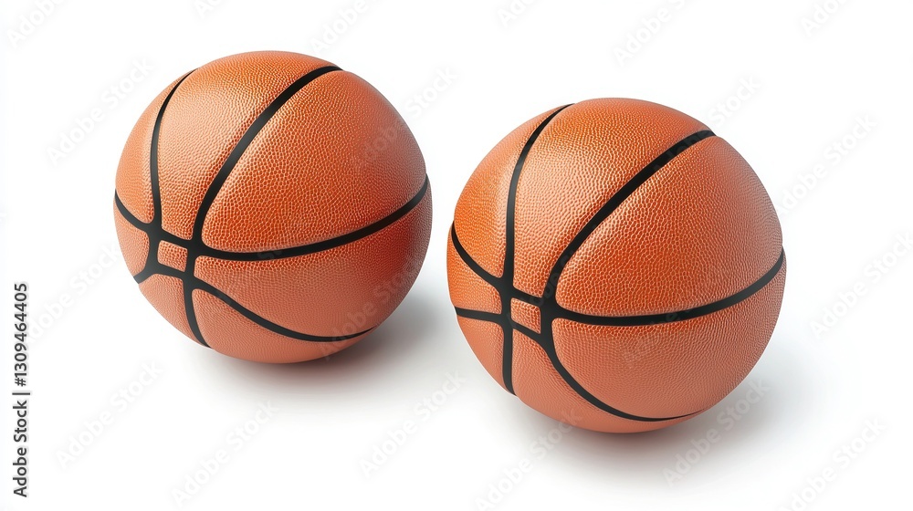 Basketballs in a bright, isolated setting perfect for sports advertising or promotional materials Basketballs in a bright, isolated setting perfect for sports advertising or promotional materials