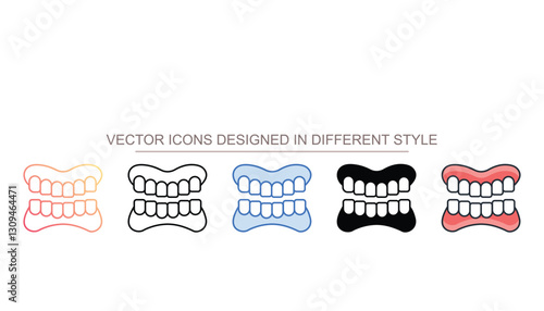 Denture icon design with white background stock illustration