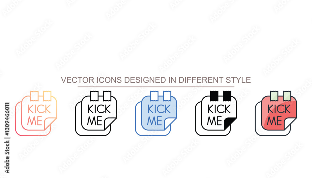 Kick Me icon design with white background stock illustration Kick Me icon design with white background stock illustration