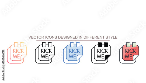 Kick Me icon design with white background stock illustration