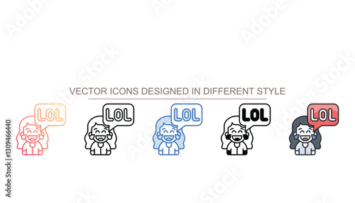 Lol icon design with white background stock illustration