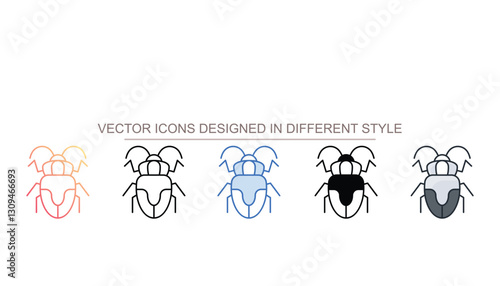 Cockroach icon design with white background stock illustration
