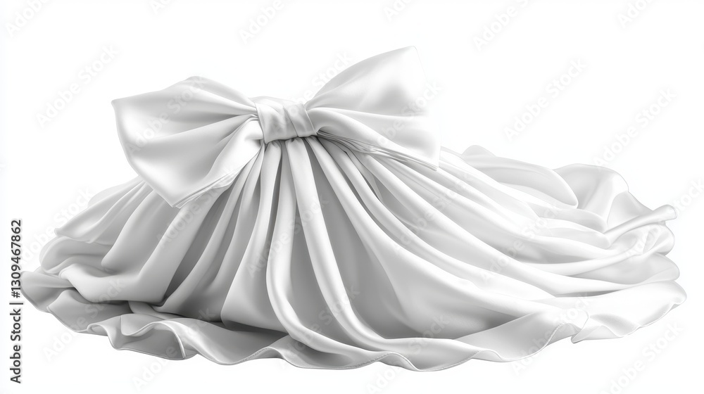 Obraz premium White Fabric Drape with Bow