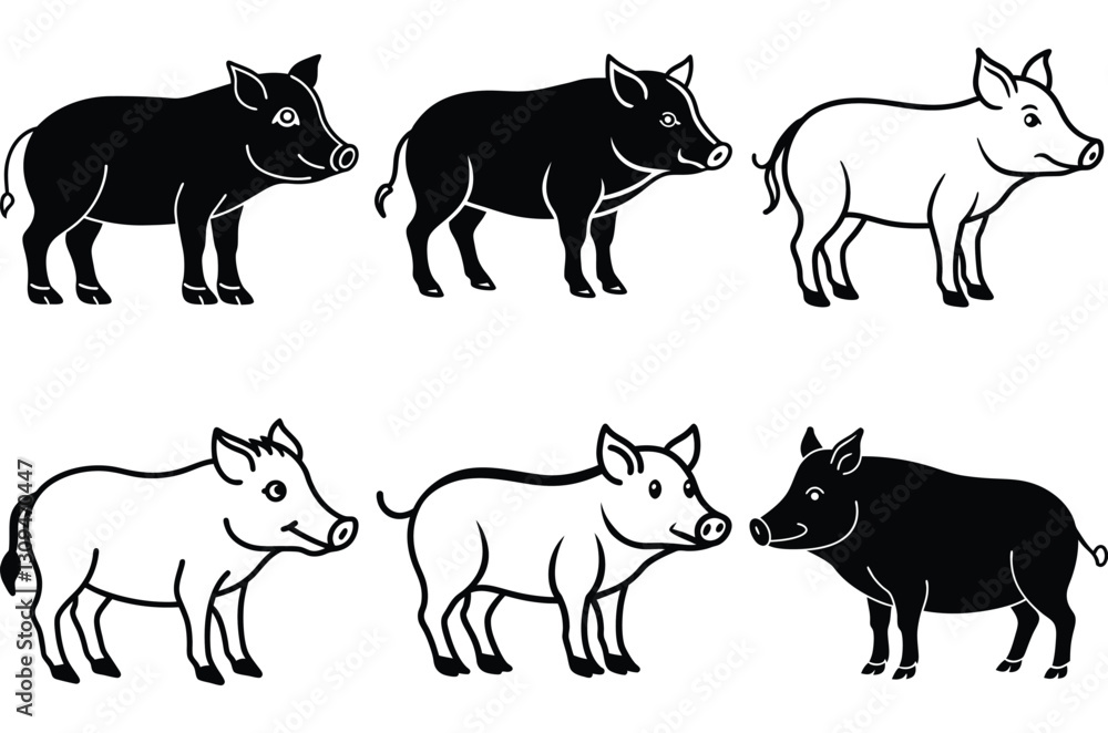 Obraz premium black silhouettes of animals