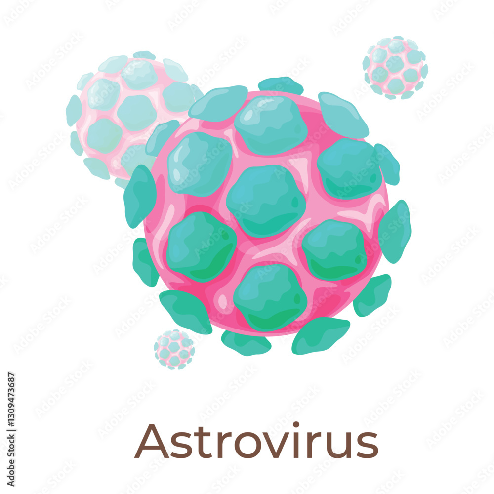 Fototapeta premium Illustration of astrovirus showing intricate details of its structure and shape