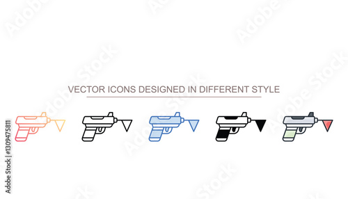 Prank Gun icon design with white background stock illustration