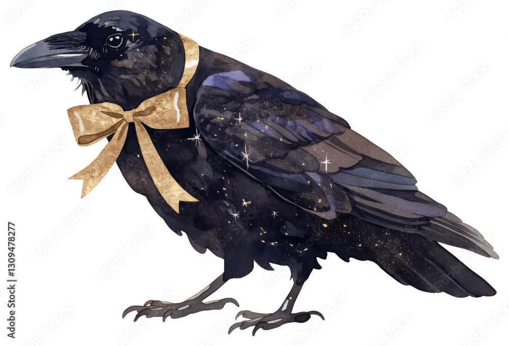Naklejka premium PNG Coquette raven illustration bird art.