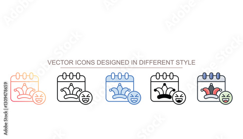April Fools icon design with white background stock illustration