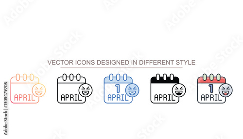 1st April icon design with white background stock illustration