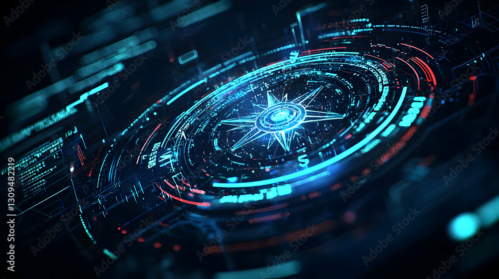 custom made wallpaper toronto digitalAbstract Digital Interface Displaying Blue And Red Data Visualization With Circular Patterns And Glowing Lines