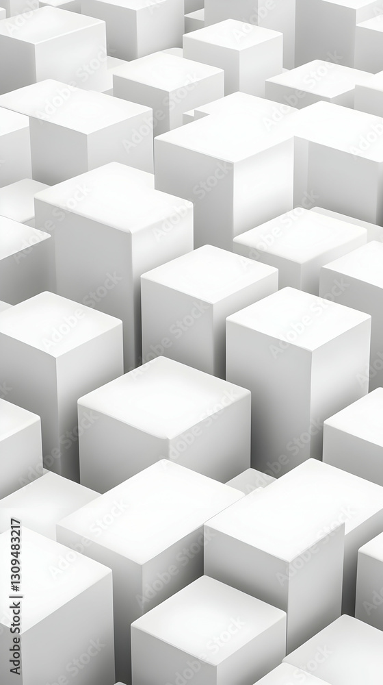 Abstract 3D White Cubes Background Illustration Abstract 3D White Cubes Background Illustration