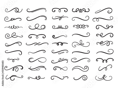 Swirl Swoosh Floral Whirl Divider Decoration Ornament DIY Gift Doodle Clipart Shape