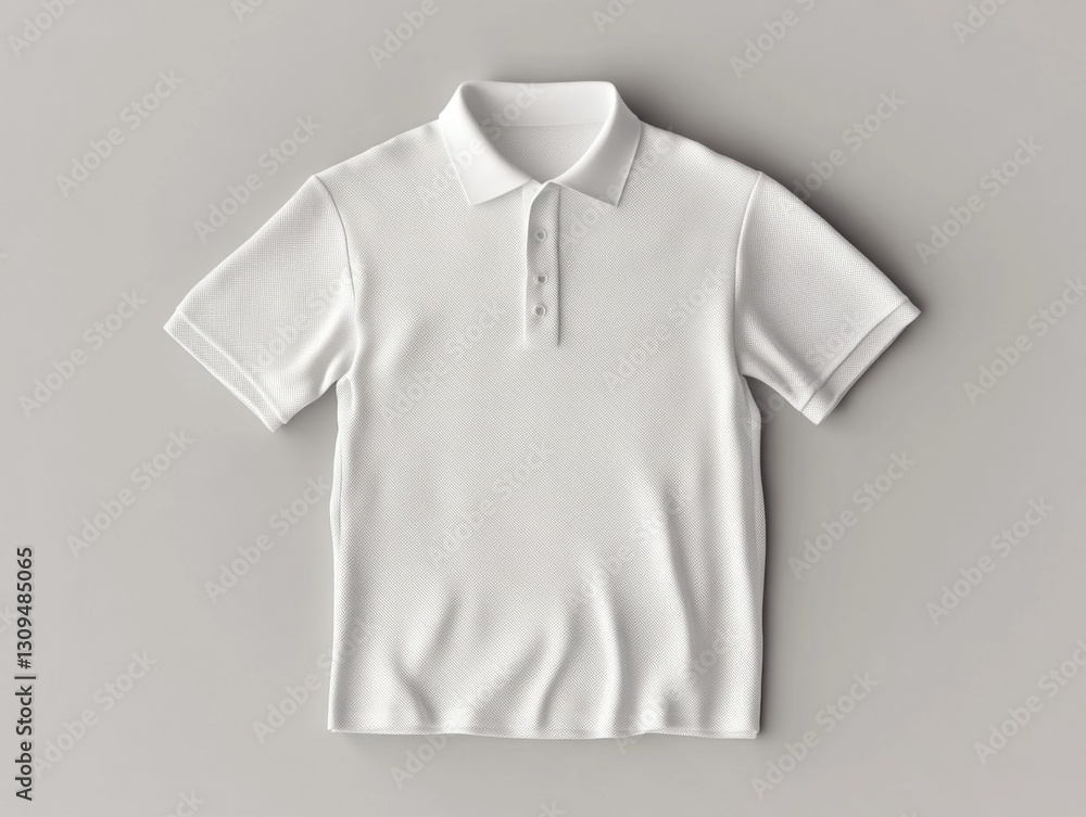 A white textured shirt with short sleeves, designed for both warm and cool weather. This casual sportswear is made of breathable fabric suitable for active lifestyles.