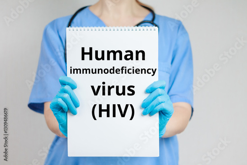 Human immunodeficiency virus (HIV) inscription text general medical topics photo