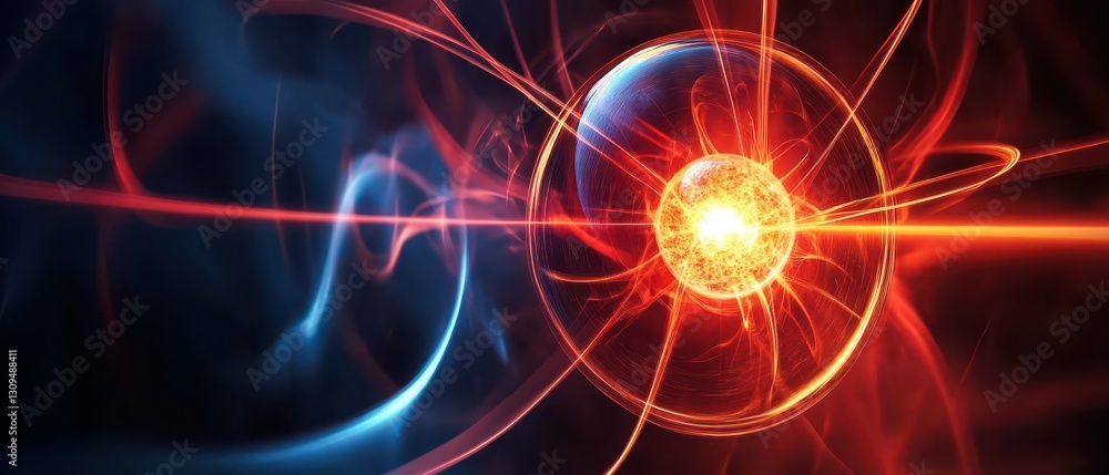 Obraz premium Quantum field sensor detecting subatomic particle fluctuations, cuttingedge physics research