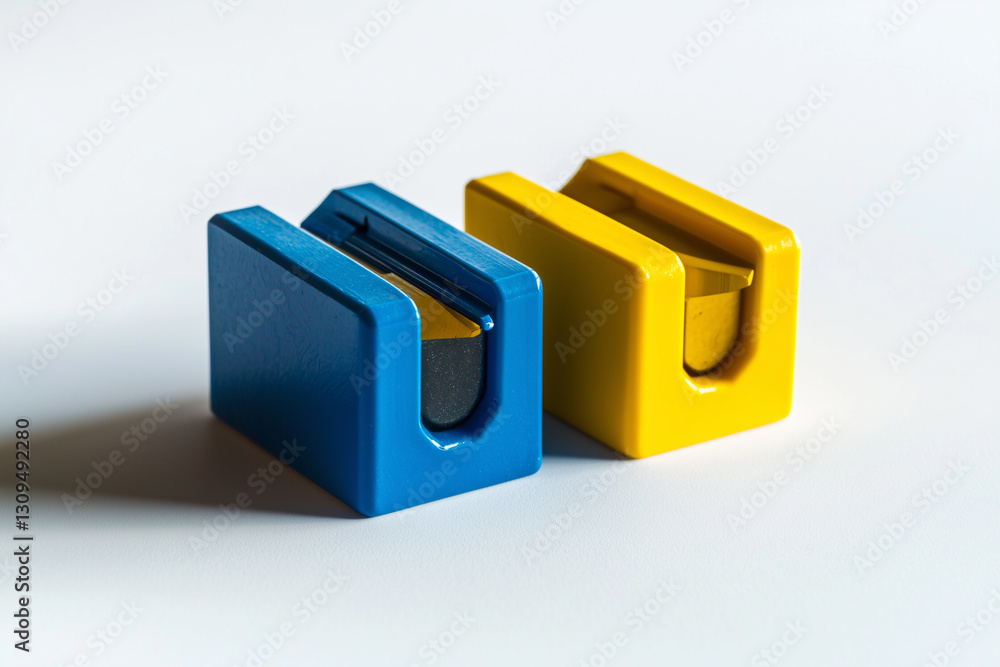 Colorful Sharpener Duo on Desk Colorful Sharpener Duo on Desk