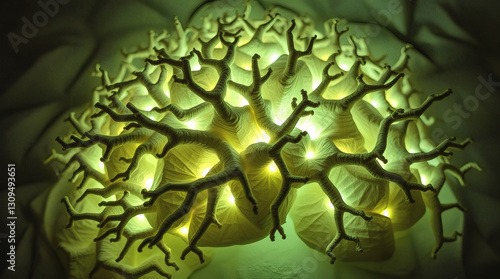 green  glowing neural network | generative AI