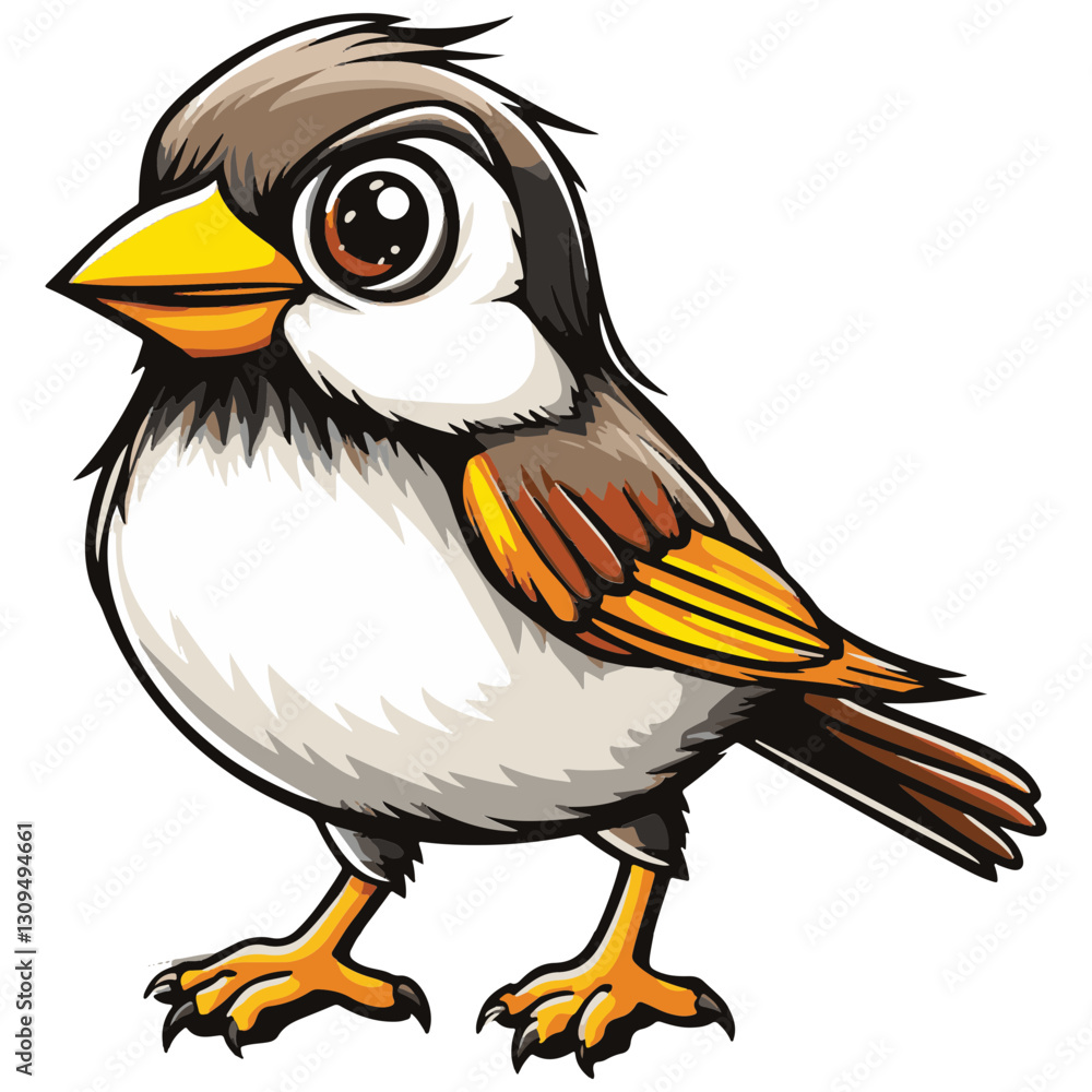 Obraz premium Whip-poor-will, full body, simple vector