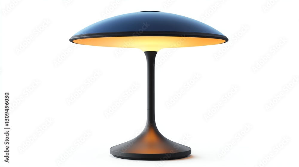 Modern desk lamp with a sleek design and warm light, isolated on a white background. Modern desk lamp with a sleek design and warm light, isolated on a white background.