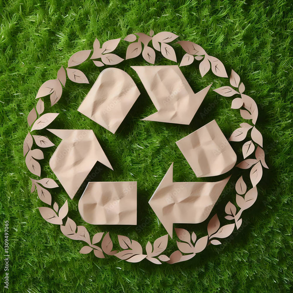 Recycling symbol icon. Ecological symbol. Concept of ecological recycling, reasonable consumption, care for ecology. Generated by AI