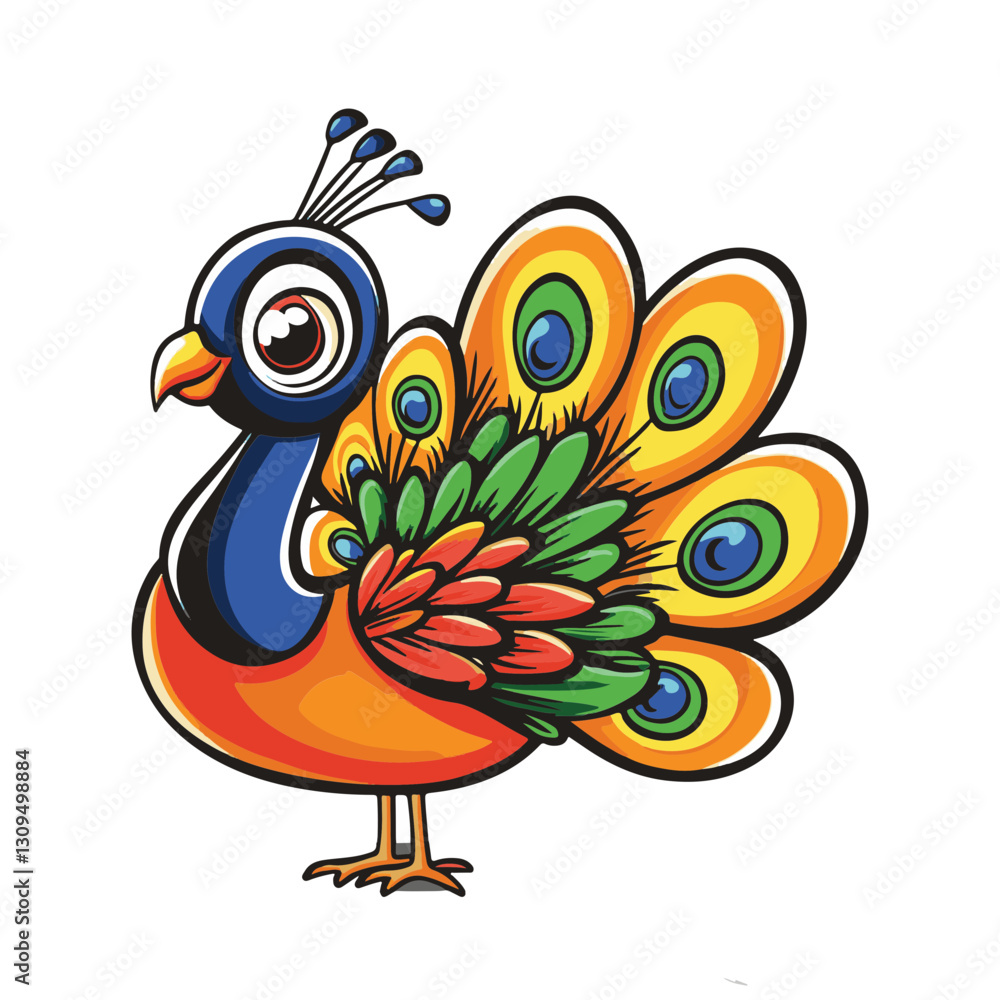 Fototapeta premium peacock cartoon vector illustration