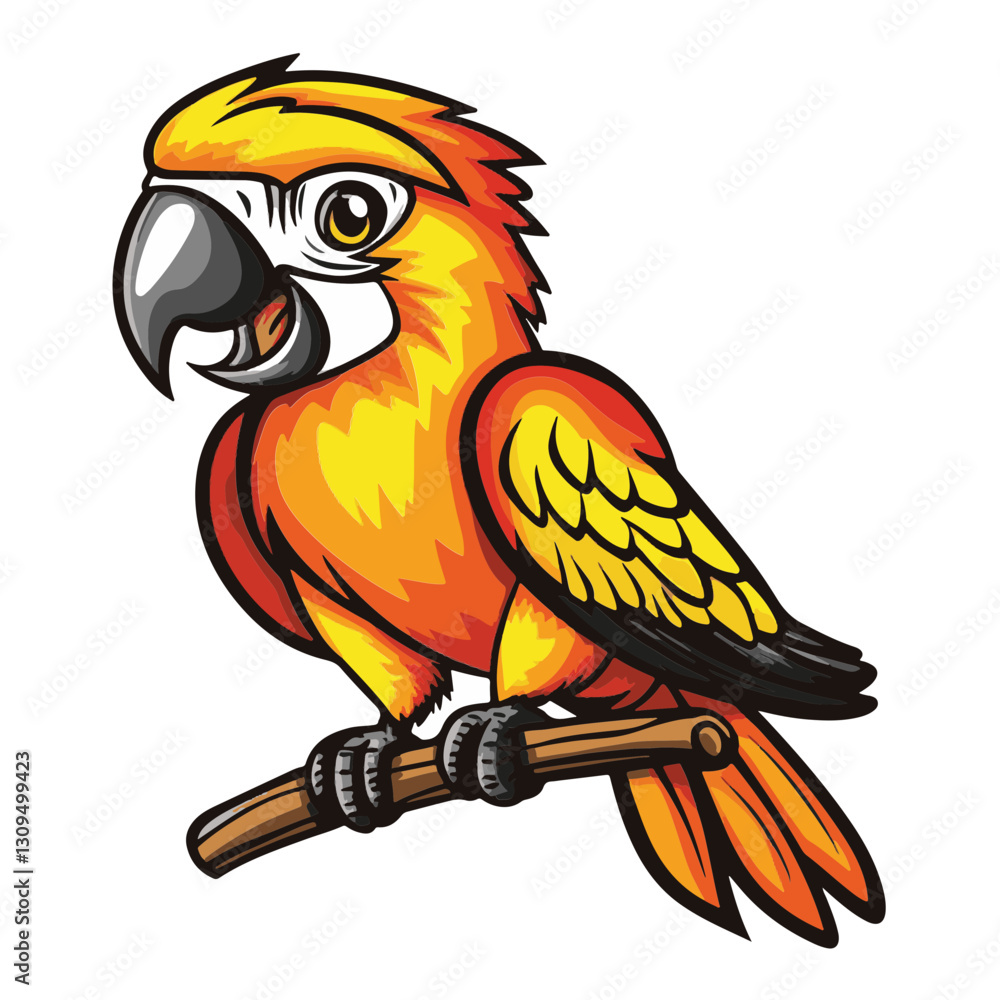 Fototapeta premium Sunny Cartoon Parrot