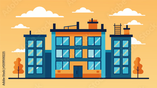 With each window installed the building takes on a more cohesive and finished appearance signaling progress made in the construction.. Vector illustration