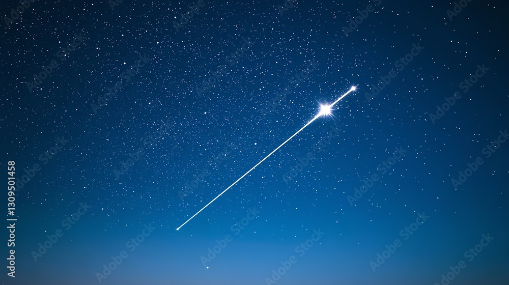 Meteor streaking across a starry sky, captivating celestial phenomenon. Meteor streaking across a starry sky, captivating celestial phenomenon.