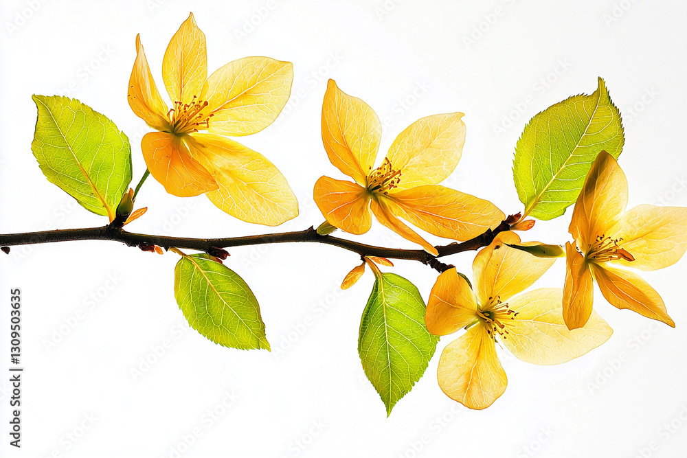 Fototapeta premium Delicate Yellow Blossom Branch